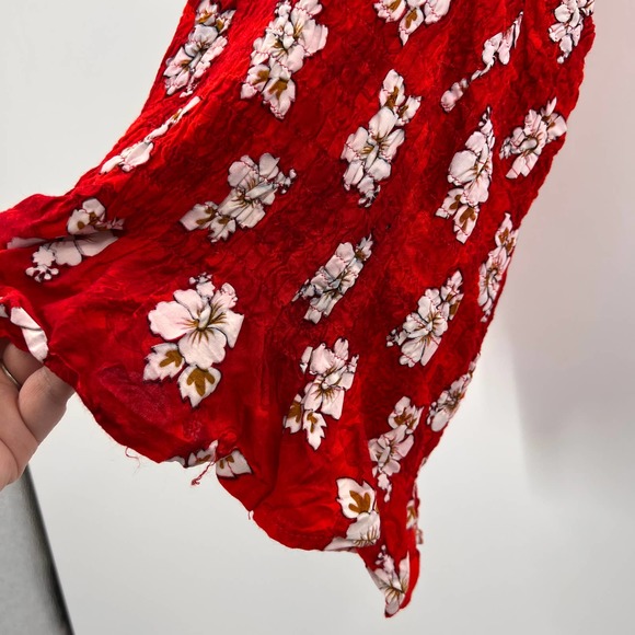 Vintage Aloha Hibiscus Floral Hawiian Red White Halter Top Fitted Small-Medium - Picture 9 of 9